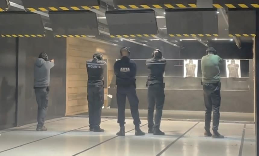 Agents de S.F.P.R à l'entraînement au stand de tir